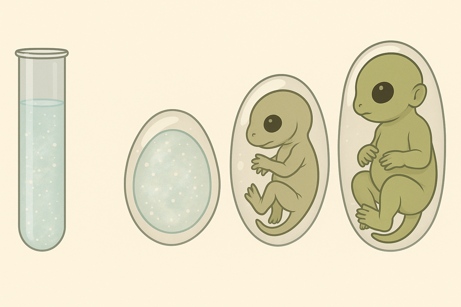 Illustrative Referenz zur frühen Embryonalentwicklung innerhalb der Brutmatrix.