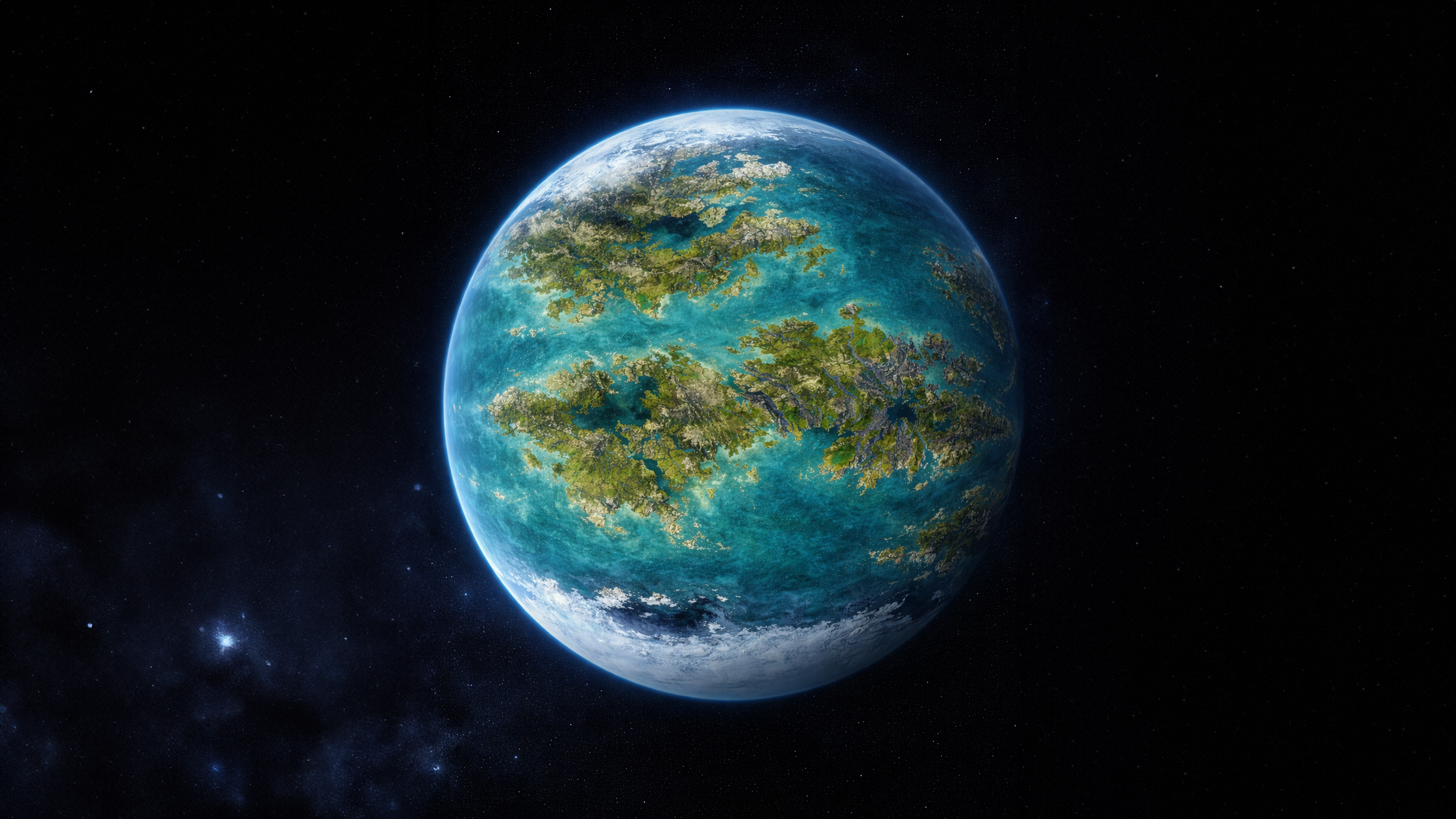 Planetenansicht des Planten mit Blick auf die westliche Hemisphaere.